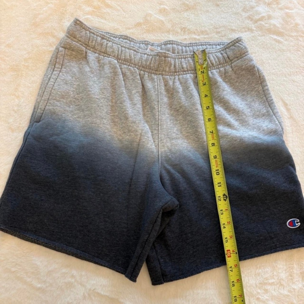 Champion Mens Grey Black Ombre Gradient Athletic Fleece Shorts Size M